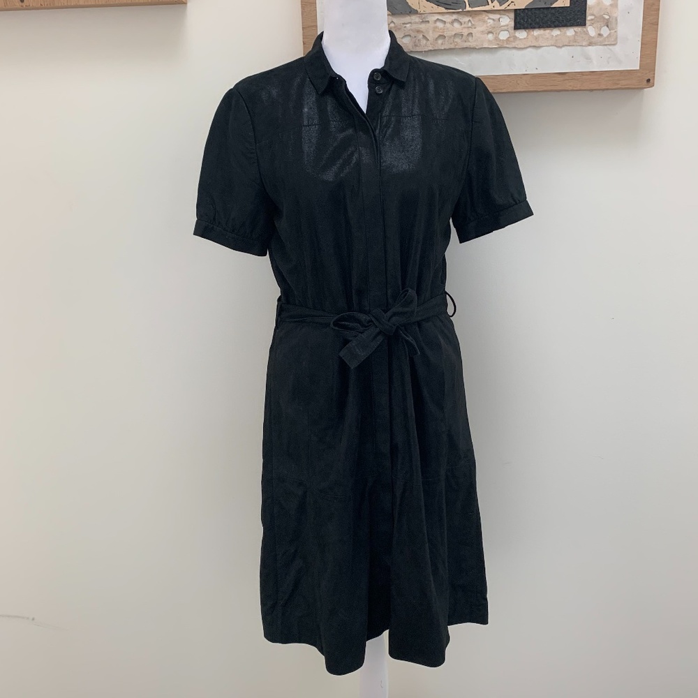 Sparkling black LEATHER Hugo Boss dress